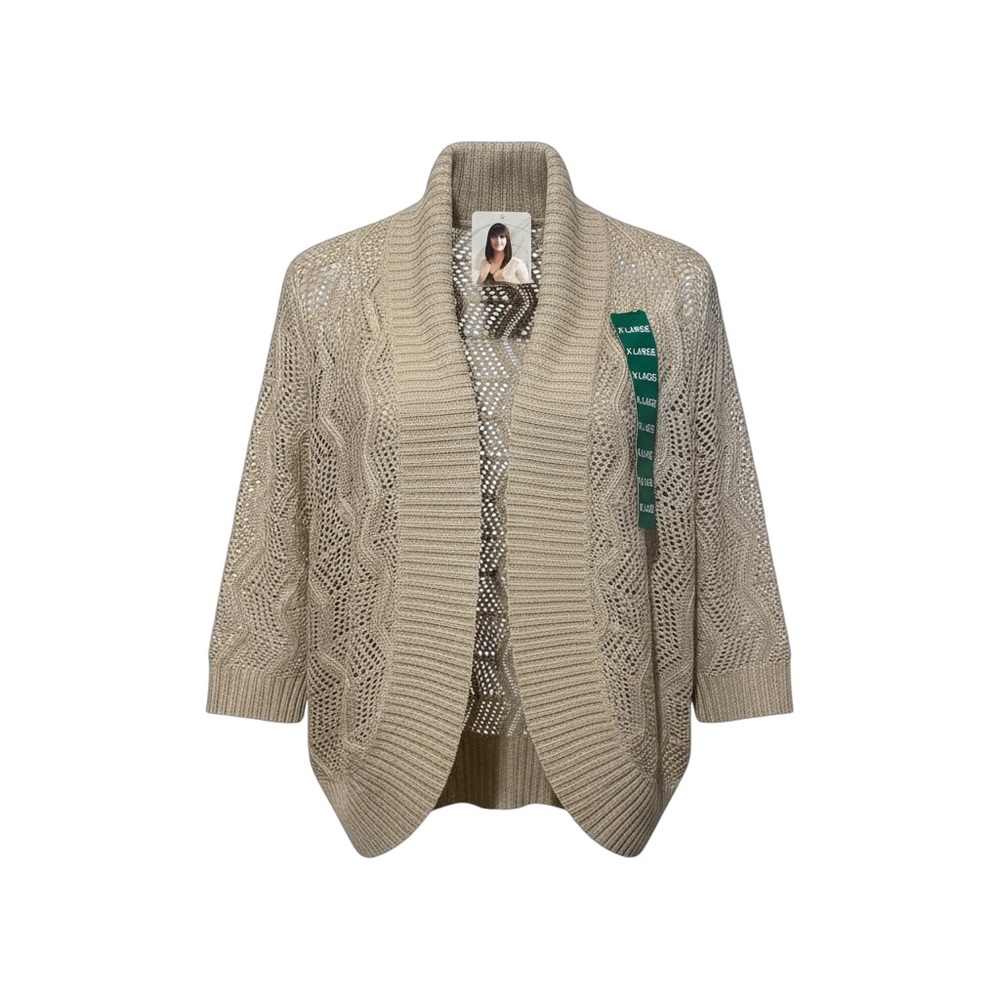 Leo & Nicole Beige Knit Bolero Cardigan